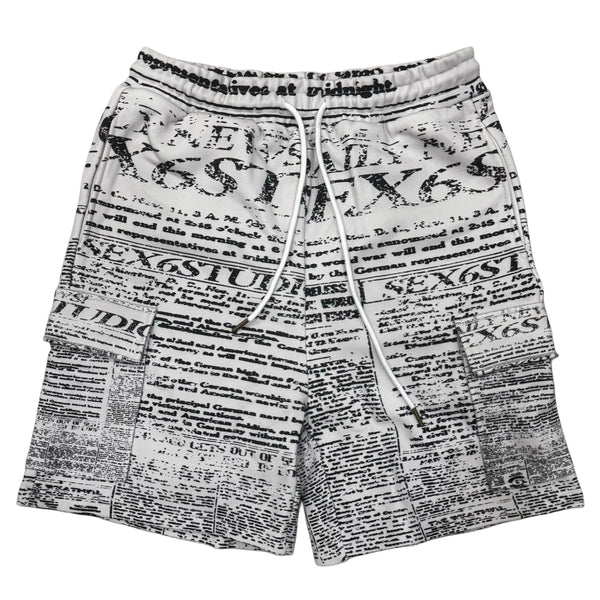 Newspaper Cargo Sweat Shorts